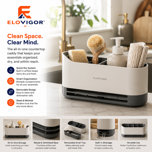 ELOVIGOR™ DryFlow Kitchen Counter Organizer
