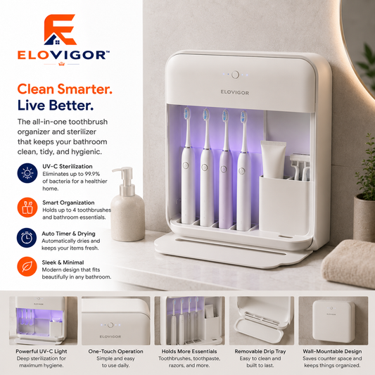 ELOVIGOR™ PureGuard UV Smart Toothbrush Station