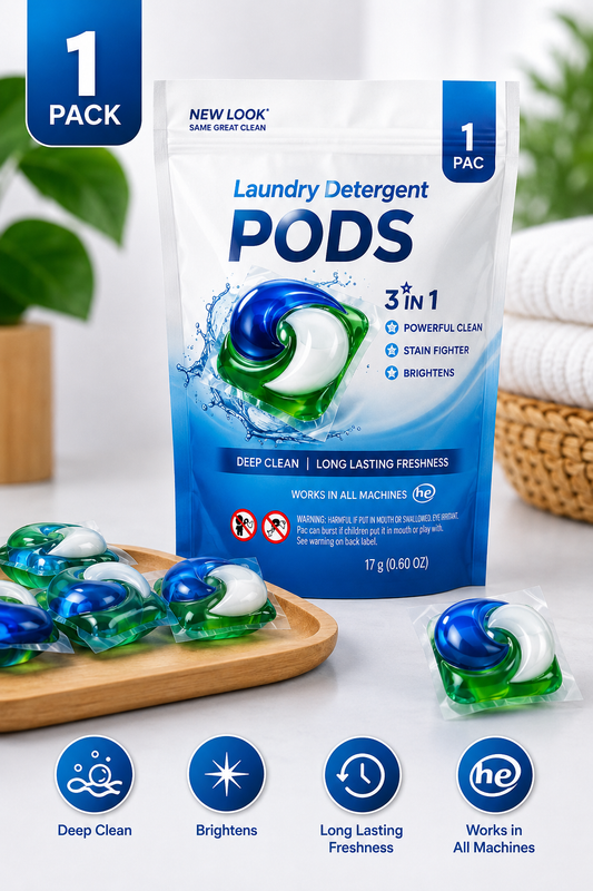 Premium 3-in-1 Shoe & Laundry Cleaning Pods – Deep Clean, Stain Fighting & Long-Lasting Freshness