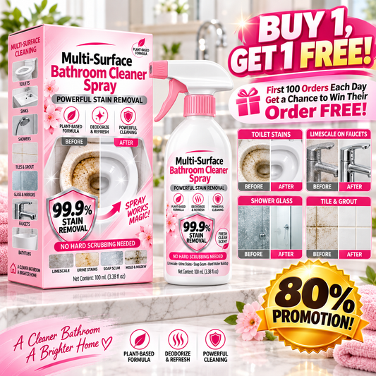 2026 HOT SALE🥳💞50K+ SOLD! Multi-Purpose Bathroom Cleaner Spray for Sink Tub Floor Tile for Limescale, Urine Stains, Toilet Rings, Soap Scum & Hard Water Stains